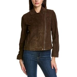 J.Mclaughlin Womens Lavina Suede Jacket Brown Small